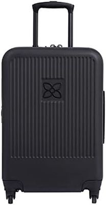 Устойчивый чемодан с антиразбивающей внешней сетчатой компрессионной панелью и компрессионным ремнем, предназначенным для беззаботного передвижения