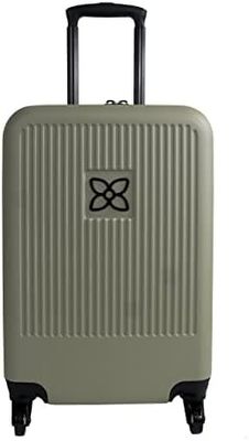 Устойчивый чемодан с антиразбивающей внешней сетчатой компрессионной панелью и компрессионным ремнем, предназначенным для беззаботного передвижения