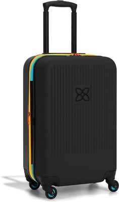 Устойчивый чемодан с антиразбивающей внешней сетчатой компрессионной панелью и компрессионным ремнем, предназначенным для беззаботного передвижения