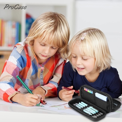 ProCase Pen Pen Pencil Case, 2-слойный EVA Zipper Pencil Box Pouch Большой вместимости канцелярские принадлежности для организации хранения для школы