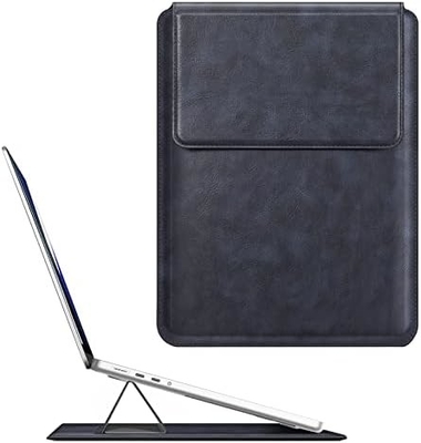 Чехло для ноутбука MacBook Air 13.6M3 M2 A3113 A2681/MacBook Pro 14 A2992-PU Кожаная тонкая крышка для сумки с функцией стойки, коричневый