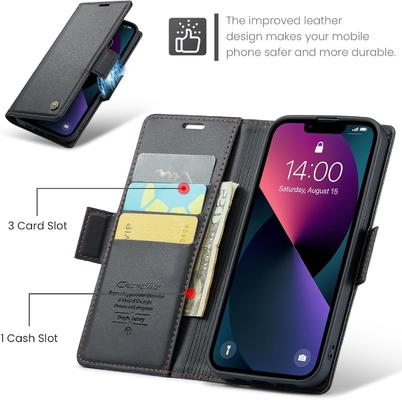 QLTYPRI Wallet Cover для iPhone 13/14, [RFID-блокировка] держатель слота для кредитных карт для устойчивой к ударам защиты корпуса телефона