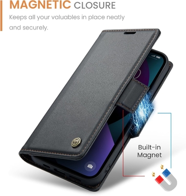 QLTYPRI Wallet Cover для iPhone 13/14, [RFID-блокировка] держатель слота для кредитных карт для устойчивой к ударам защиты корпуса телефона