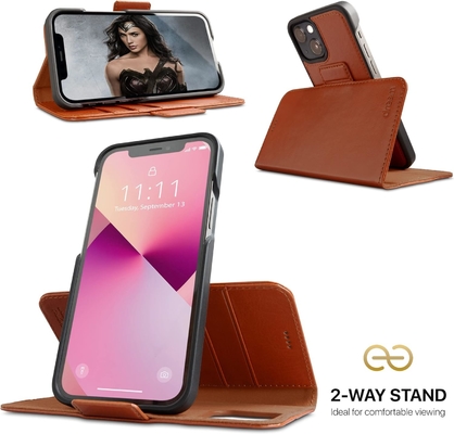 iPhone 13 Кошелек для кошелька / кошелек для ударных устройств 2 в 1 и съемный веганский кожаный набор, совместимый с MagSafe, защищенный RFID