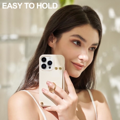 Карточники с iPhone 13 Pro Max, 360° вращающийся кольцевой держатель, кожаный картонный корпус, RFID-упорная крышка,