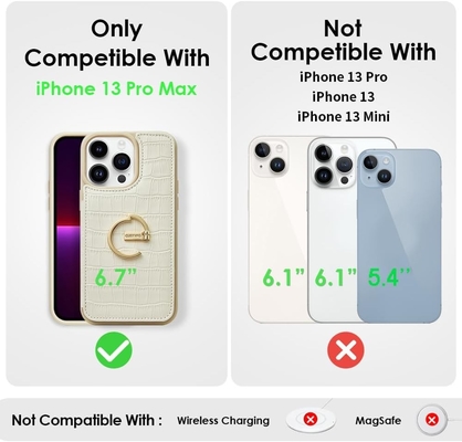 iPhone 13Pro Max 6.7&quot;, чехол для кошелька с держателем карт, кожаный защитный чехол с кольцевым держателем,