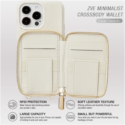 iPhone 12 Pro/iPhone 12 Wallet Case с кабиной, рюкзаком с ципом, браслетом, RFID-защищенным чехлом для кошелька -