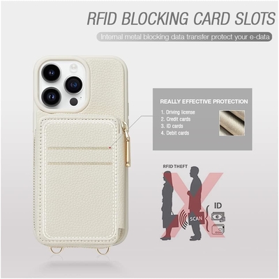 iPhone 12 Pro/iPhone 12 Wallet Case с кабиной, рюкзаком с ципом, браслетом, RFID-защищенным чехлом для кошелька -