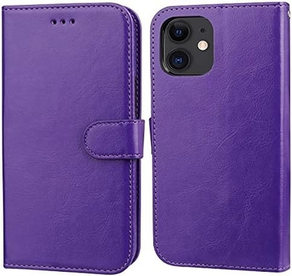 Совместима с кошельком для iPhone 12/Pro с держателем карт PU кожаный подставник устойчивый к ударам запястье ремень clamshell 6,1-дюймовый