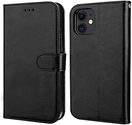 Совместима с кошельком для iPhone 12/Pro с держателем карт PU кожаный подставник устойчивый к ударам запястье ремень clamshell 6,1-дюймовый