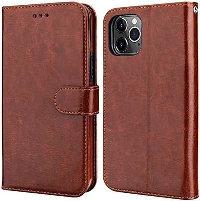 Совместима с кошельком для iPhone 12/Pro с держателем карт PU кожаный подставник устойчивый к ударам запястье ремень clamshell 6,1-дюймовый