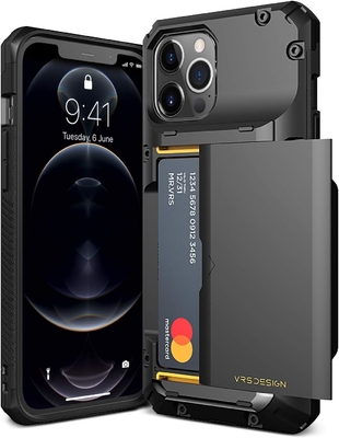 Для iPhone 12 Pro Max с [4 карты]Премиум твердый кредитный карточный слот кошелек для iPhone 12 Pro Max 6,7-дюймовый