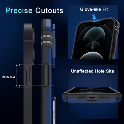 iPhone 12 Pro Max с крышкой слайдной камеры+защитным устройством для экрана ((1 упаковка), вращающимся кольцом Kickstand военного класса Shockproof