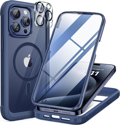 Магнитный корпус для iPhone 12 Pro Max полный корпус встроенный стеклянный защитник экрана и защитник камеры