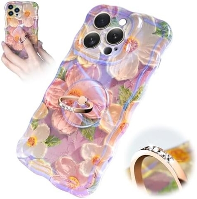 Чехло для iPhone 12 Pro Max Кольцо, цветок с маслом Красочный ретро цветок милый волнистый волновой каркас Чехло для телефонов для женщин