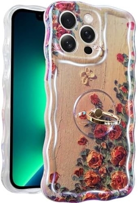 Чехло для iPhone 12 Pro Max Кольцо, цветок с маслом Красочный ретро цветок милый волнистый волновой каркас Чехло для телефонов для женщин