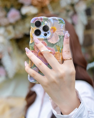 Чехло для iPhone 12 Pro Max Кольцо, цветок с маслом Красочный ретро цветок милый волнистый волновой каркас Чехло для телефонов для женщин