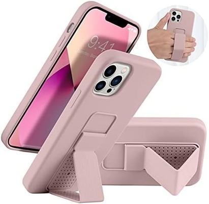 Силиконовый подставный корпус совместим с корпусом iPhone 11 (6,1 дюйма) Вертикальный и горизонтальный подставный корпус ручная лента Металлический подставный корпус