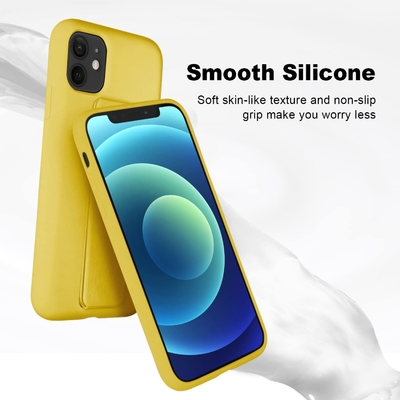 Силиконовый подставный корпус совместим с корпусом iPhone 11 (6,1 дюйма) Вертикальный и горизонтальный подставный корпус ручная лента Металлический подставный корпус