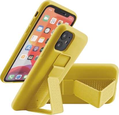 Силиконовый подставный корпус совместим с корпусом iPhone 11 (6,1 дюйма) Вертикальный и горизонтальный подставный корпус ручная лента Металлический подставный корпус