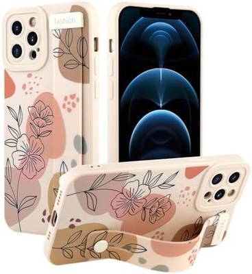 iPhone 12 Pro Max Силиконовый чехол с ремнем для женщин Девочки Милые цветочные цветы Модель дизайна Регулируемая мягкая проводка