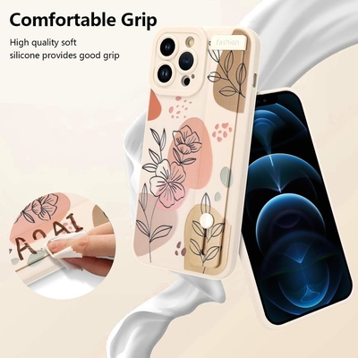 iPhone 12 Pro Max Силиконовый чехол с ремнем для женщин Девочки Милые цветочные цветы Модель дизайна Регулируемая мягкая проводка