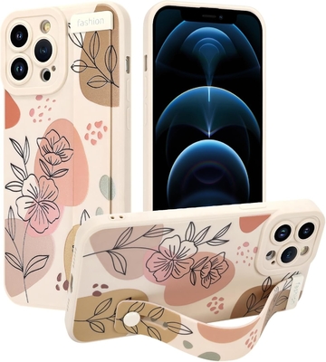 iPhone 12 Pro Max Силиконовый чехол с ремнем для женщин Девочки Милые цветочные цветы Модель дизайна Регулируемая мягкая проводка