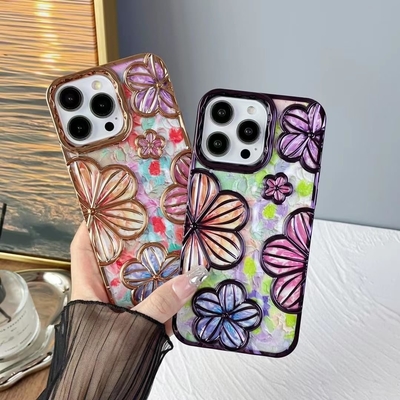 iPhone 12 Pro Max Case 6.7 Inch,Clear 3D Flower Phone Case for Women Girls Luxury Plating Floral Case Cover Эстетический