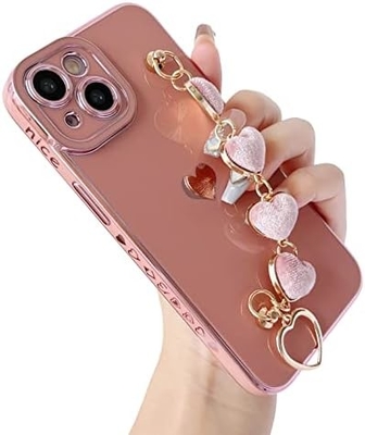 для iPhone 12 Pro Max Чехло,Красивая покрытка Любовь Сердце Запястье Повязка Цепочка Браслет Мягкий совместим с