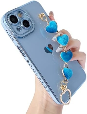для iPhone 12 Pro Max Чехло,Красивая покрытка Любовь Сердце Запястье Повязка Цепочка Браслет Мягкий совместим с