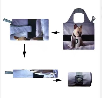 Оптовые RPET переработанный полиэстер прочные большие сумки для покупок многоразовые хозяйственные сумки