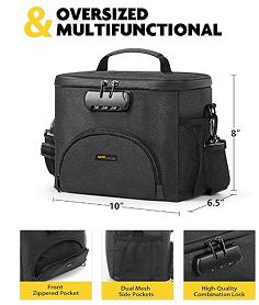 Изолированная сумка для обеда с кодовым замком - Прочная, герметичная, мягкая сумка-холодильник с регулируемым плечевым ремнем для мужчин и женщин