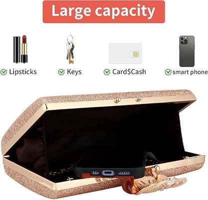 Women Evening Clutch Bag Leather Sparkling Designer Handbag Purse for Wedding Party