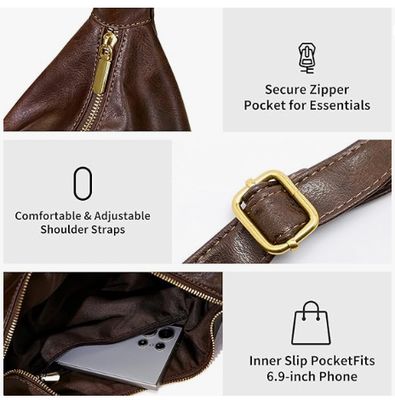 Сумки-хобо для женщин, ультрамягкая складная веганская кожаная сумка на плечо, стильные сумки-тоут с мягкой посадкой