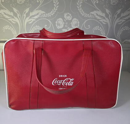 Coca-Cola red vinyl cooler bag Swedish promo