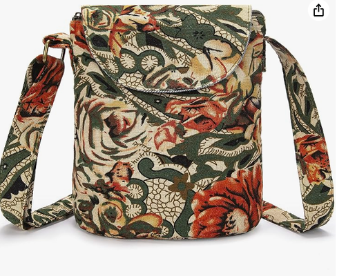 Women's Retro Small Size Canvas Shoulder Bag Hippie Boho Crossbody Handbag