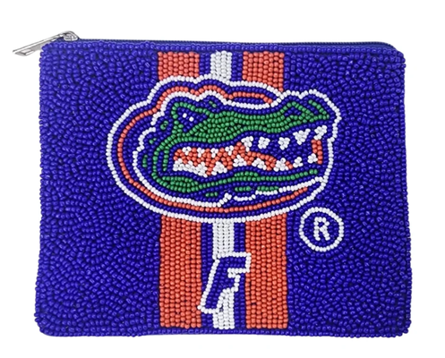 UF UNIVERSITY OF FLORIDA КОШЕЛЁК ДЛЯ МОНЕТ С БИСЕРОМ В ВИДЕ ФУТБОЛЬНОГО МЯЧА