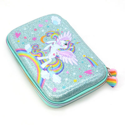 Случай карандаша коробки карандаша 600D PU кожаный ЕВА Sequin трудный с молнией