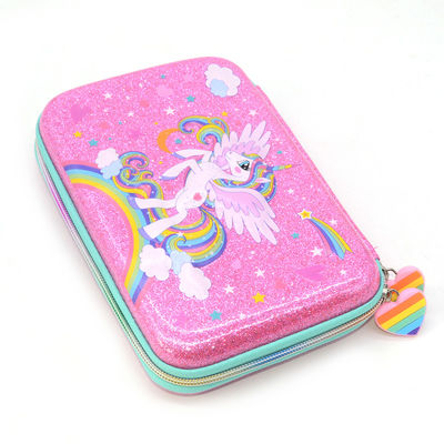 Случай карандаша коробки карандаша 600D PU кожаный ЕВА Sequin трудный с молнией